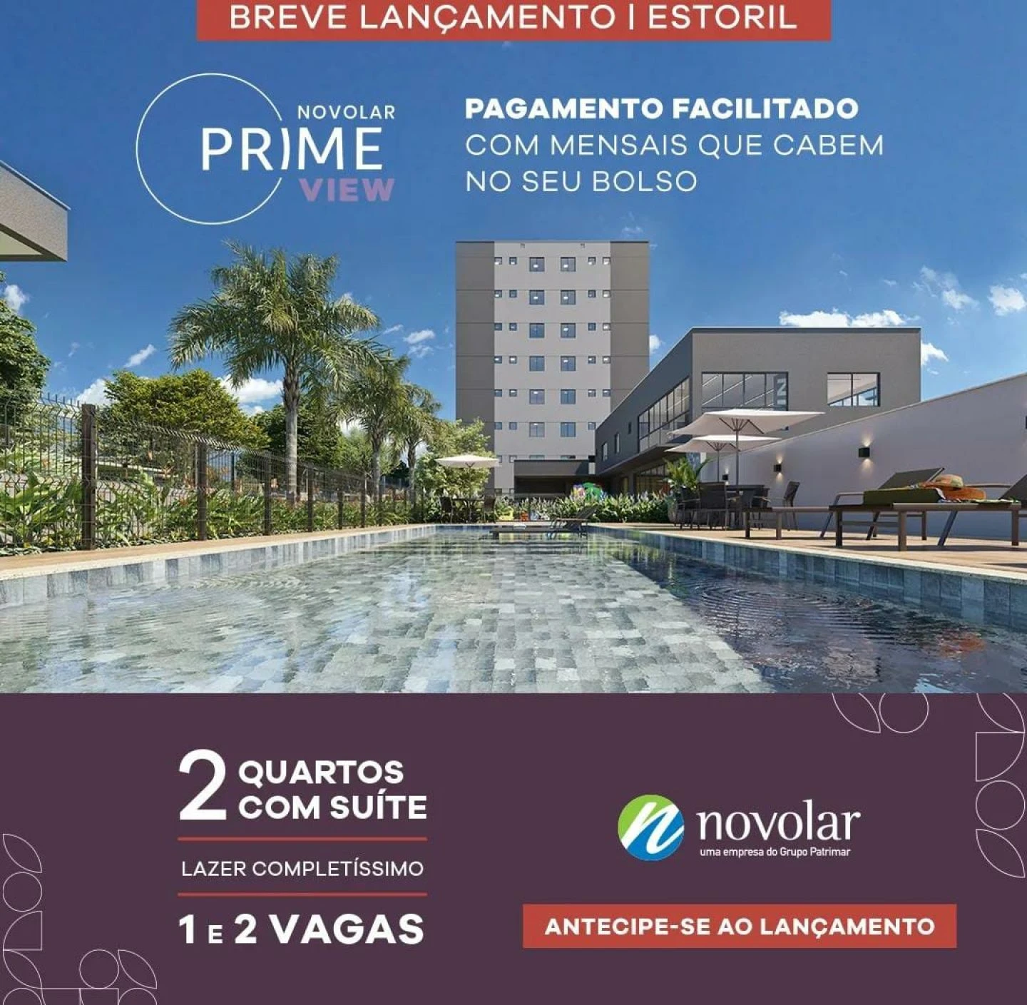 Lançamento cobertura linear 02 quartos suite 02 vagas bairro estoril