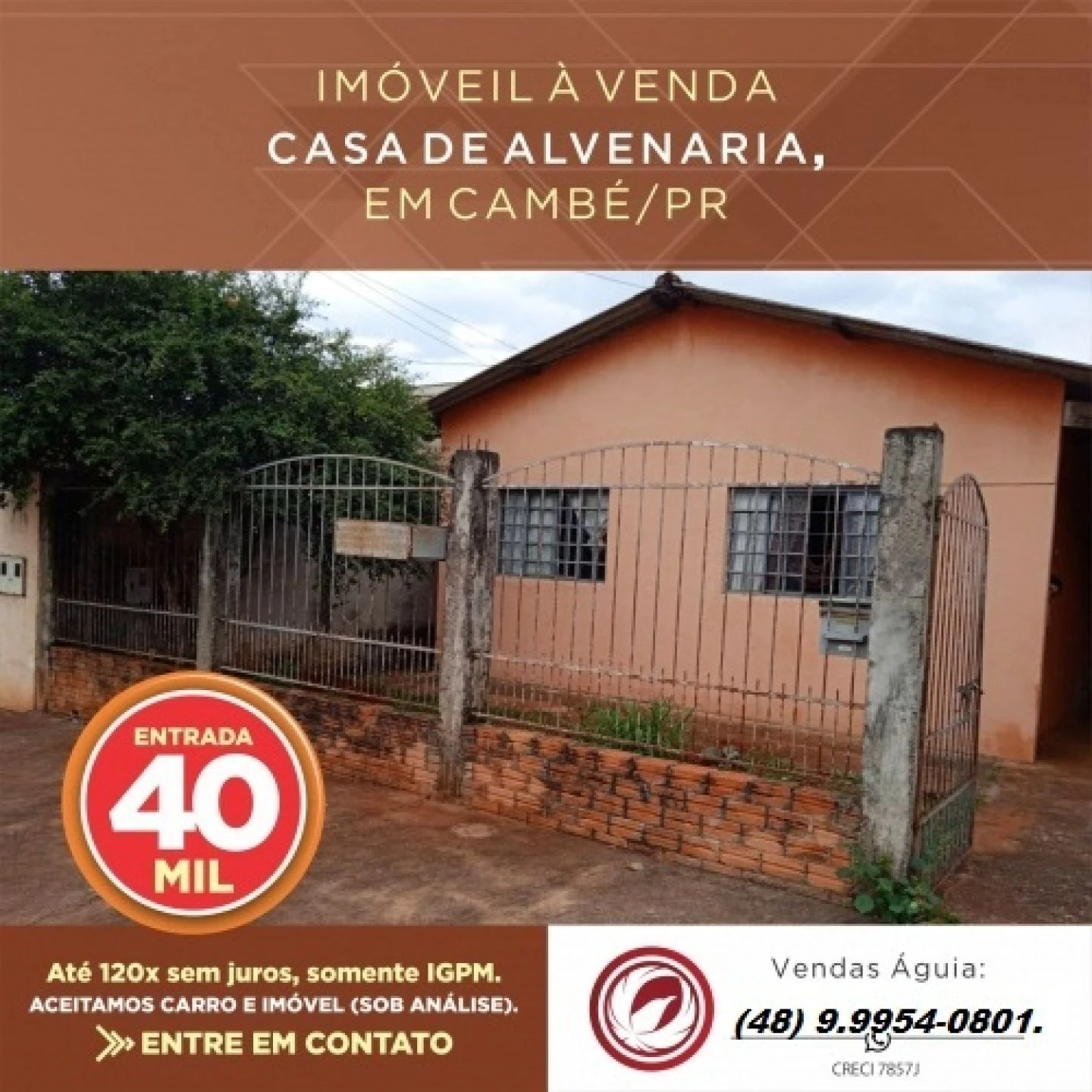 Casa de alvenaria a venda Cambé Paraná