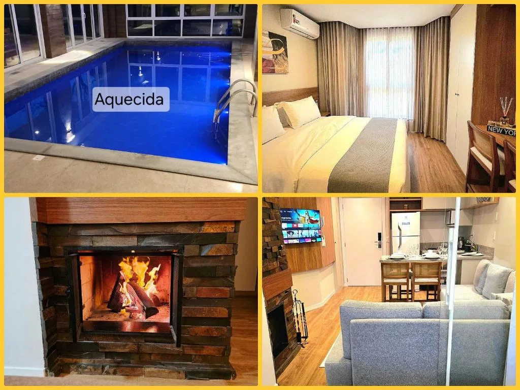 Flat Premium com Lareira e Piscina aquecida, Canela, na 77 Rua Minas Gerais em Canela/RS — foto 9