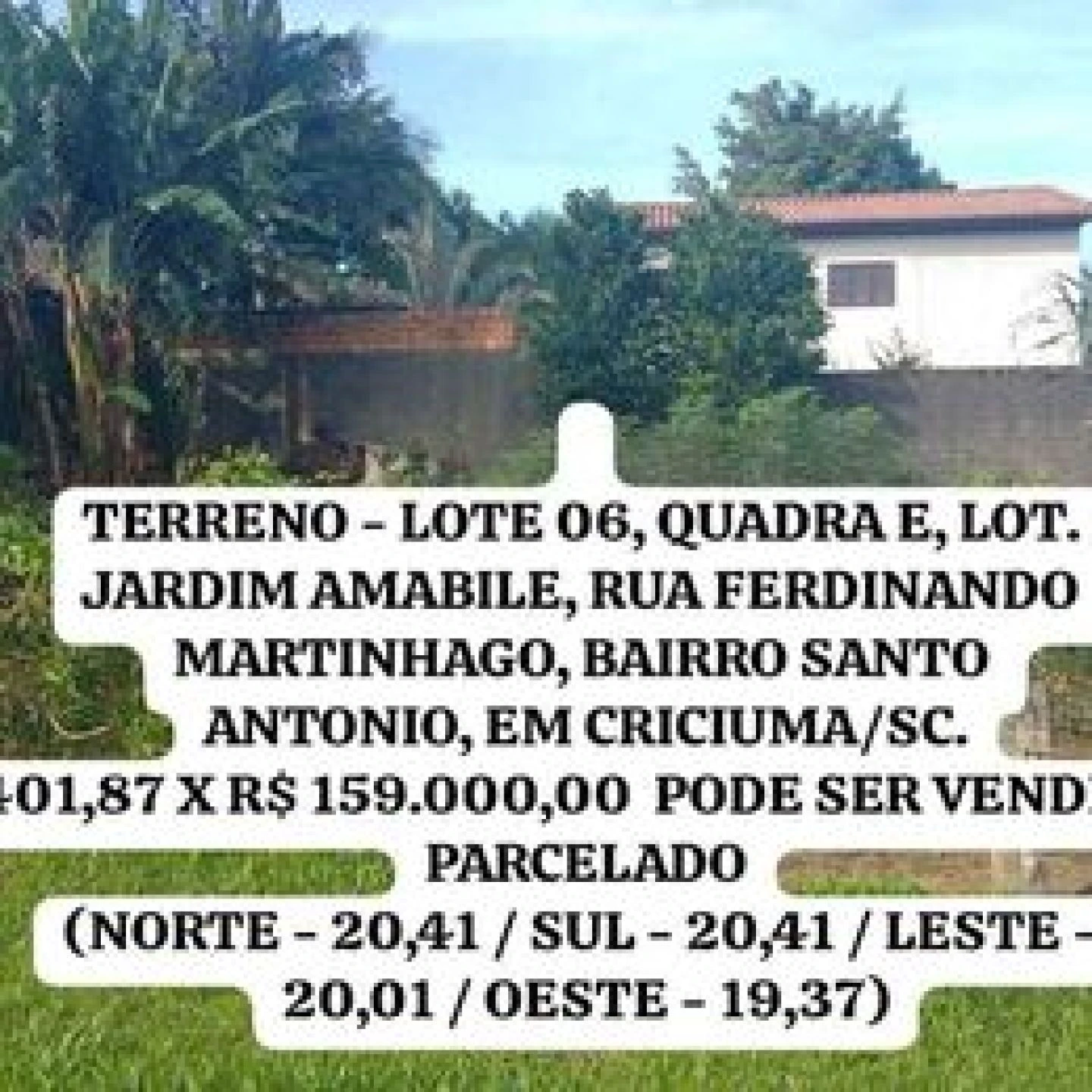 Terreno a venda bairro Santo Antônio Criciúma