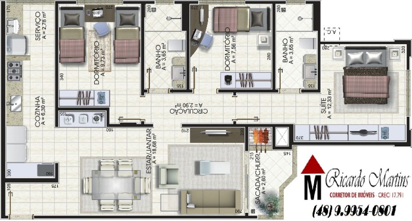 Osterwick apartamento a venda bairro Michel Criciúma — foto 12