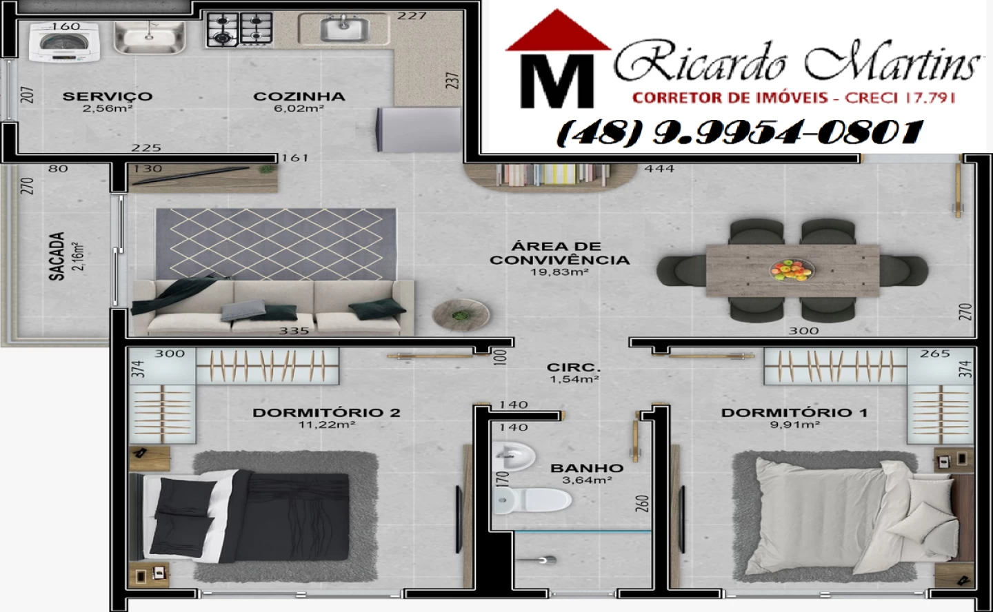 Santa Mônica Vila Rica apartamento a venda Criciúma Prospera — foto 2